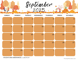 September 2025 Printable Calendar - Printable Party Favors