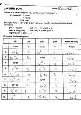15.2 lewis acids and bases; Chemistry Ph Poh Worksheet 7 Ph And Poh U2018 Nome M U201c R A Tho Ph Of A Aoiuiion Indicates How Acidic Or Basic That Solution Is Ph Range Of O