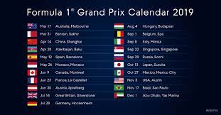 Fia formula one world championship®. Formula 1 2019 Schedule