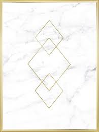 Poster Met Goud Op Wit Marmer Marmeren Achtergrond Marmeren Behang Gouden Achtergrond