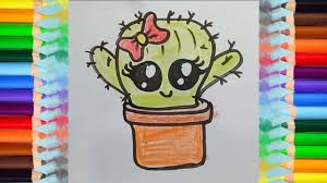 How to draw a cute cake | step by step art for kids. How To Draw A Cute Cartoon Cactus Draw So Cute