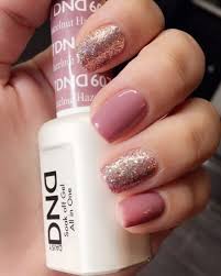 Dnd Hazelnut Gel Polish With Light Elegance Glitter Gel