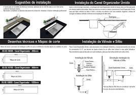 Calha úmida De Encaixe Em Aço Inox Escovado Canal Organizador Umido Para Cozinha Inox Debacco Condec Premium Calha Umida Cozinha Inox Calha