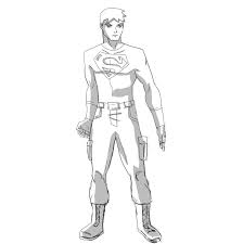 Dc universe young justice figure collection: Young Justice Superboy Coloring Pages Free Young Justice Superboy Young Justice Coloring For Kids