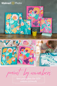 Easy Diy Art Project Paint By Numbers Diy Art Projects Floral Prints Art Diy Canvas Art