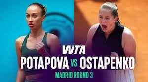Video : Anastasia Potapova defeats Jelena Ostapenko at Madrid 2026 – Round 3