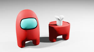 Among Us Red Man Free 3d Model Rigged Blend