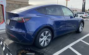 Recently visited electric vehicle models. Blue Tesla Model Y Performance Teslarati