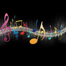 In music, a note is the pitch and duration of a sound, and also its representation in musical notation. Dancing Music Notes On Black Background Stock Image Colourbox