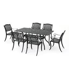 A patio can be an excellent addition to your outdoor living space and creates a unique area for you to entertain guests, enjoy al fresco dining, or simply relax and unwind. Ac Home Patio Cast Aluminum 7 Piece Outdoor Dining Set With Cushion Dark Brown Patio Lawn Garden Patio Furniture Sets Rbafamilylaw Com