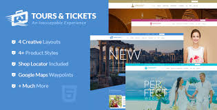 Download Free Tours Amp Tickets Html Template Blue Booking Deals Discount Tour Tickets Html Templates Templates