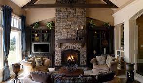 Blue Curtain Tv Cabinet Living Room Stone Fireplace Stone Wall Awesome Fireplace Design Seduc Stone Fireplace Designs Fireplace Design Stacked Stone Fireplaces