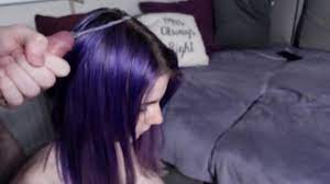 Blowjob & he cums in her beautiful purple hair - XNXX.COM