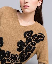 Try our iridescent and two tone ribbons for an elegant look. Two Tone Jumper With Floral Inlay