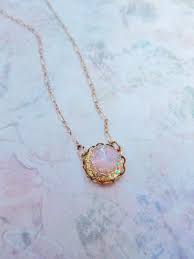 Vintage Glass Fire Opal Necklace Fire Opal Necklace Beautiful Jewelry Opal Necklace