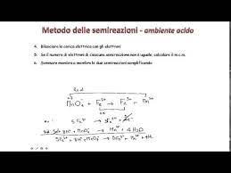 Quindi visto che a destra ce n'è sono 6 e a sinistra uno, vuol dire che a sinistra dobbiamo aggiungere 5 molecole di acqua. Metodo Delle Semireazioni Ambiente Acido E Basico Youtube