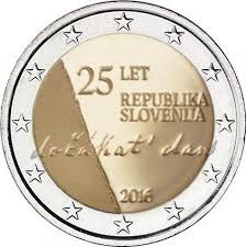 Slowenien 2 Euro 2016 Bfr 25 Jahre Unabhangigkeit Euro Slowenien Und Euromunzen