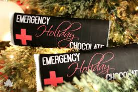 Or use them as christmas party favors. Emergency Holiday Chocolate Bar Wrappers Free Printable