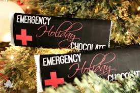 Attach the label in the back with a small piece of clear tape. Emergency Holiday Chocolate Bar Wrappers Free Printable