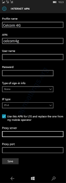 To configure your 3g or 4g lte mobile or dongle to browse internet or to send mms with celcom in malaysia apply below apn settings. Celcom Windows Phone Internet Settings 4g 5g Apn Settings