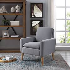 Consider chair structure and durability Lohoms Modern Accent Fabric Chair Single Sofa Comfy Upholstered Arm Chair Living Room Furniture Grey Farmhouse Goals