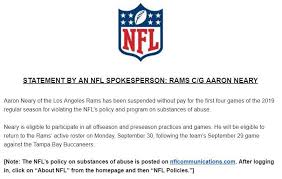 Get field hockey rankings, news, schedules and championship brackets. Rams Ol Aaron Neary Suspended For Four Games For Substance Abuse Policy Turf Show Times