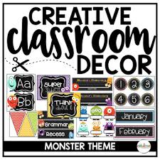 Turn tissue paper pom poms and paper lanterns into cute 3d monsters by adding eyes, mouths and other features with colored cardstock. Monster Theme Classroom Decor By The Creative Classroom Ashlyn Ellsworth
