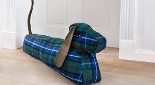 Chien De Porte A Coudre En Tartan Coussin Bas De Porte Porte Chien Boudin De Porte Couture