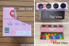 Diy Ball Drop Box For Babies Taming Little Monsters Baby Learning Activities Baby Play Activities Infant Activities