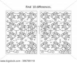 Coloring page teaching children to spot different colors. Find 10 Differences Vector Photo Free Trial Bigstock