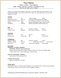 Acting resume example for beginners. Free Actor Resume Templates How To Create An Actor Resume
