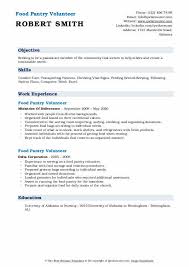 This resume submission form allows gathering applicant personal and contact information, cv, their area of interest, skill level and allows applicants to add a cover letter. Food Pantry Volunteer Resume Samples Qwikresume