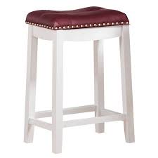 Angel Line Cambridge 24 Padded Saddle Stool White W Dark Red Cushion Walmart Com In 2020 Bar Stools Counter Stools Kitchen Bar Stools