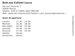Laura colletti, md is a family physician in saint louis, missouri. á… Orari Di Apertura Dott Ssa Colletti Laura Via San Gerardo