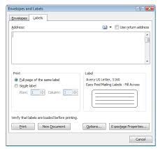 A recipients list for a mail merge operation can be an excel sheet, the office address book, a filemaker pro database, a word document, or a delimited text file. How To Create Mailing Labels In Word