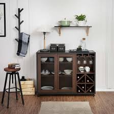 Buffets, sideboards & china cabinets : Chinese Furniture Wooden Buffet Antique Reproduction Furniture Kitchen Cabinets Sliding Door Multi Storage Buffet Sideboard With Wine Rack And Caster Wheels Chinese Furniture Wooden Buffet Wooden Kitchen Cabinet