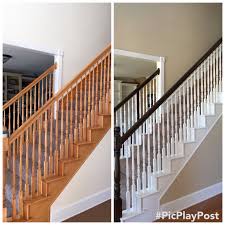 Homeadvisor's stair railing cost guide gives average prices to install or replace a banister and balusters. Oak Staircase Makeover Staircase Makeover Stair Makeover Banister Remodel