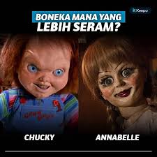 Tidak lama kemudian, telah menjadi sasaran patung yang dirasuk hantu iaitu annabelle. Annabelle Vs Chucky Boneka Terseram Yang Bikin Mimpi Buruk Keepo Me Line Today