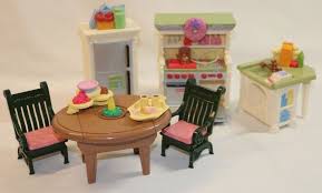 Fisher Price Loving Family Sound Lights Kitchen Dining Table Chair Furniture Lot