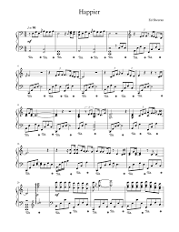 Baixar musica de ed sheeran happie. Ed Sheeran Happier Sheet Music For Piano Solo Musescore Com