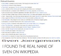 The article says that sven hjerson is not a finnish name, which is correct. Fictional Characters Sven Vollfied A Sweeper Bounty Hunter In The Manga And Anime Black Cat Sven Hjerson Fictional Finnish Detective Sven Hoek An Episode Of The Ren Stimpy Show Swedish Sven