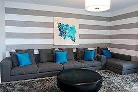 Wandmalerei Ideen Wohnzimmer Streifen Grau Weiss Turkis Akzente Wand S Wandgestaltung Wohnzimmer Farbe Wande Streichen Wohnzimmer Streichen Ideen