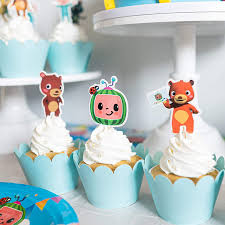 We're all going to have so much fun baking a cake together today! Party Supplies Cocomelon Birthday Party Supplies 125pcs Birthday Party Decorations Include Happy Birthday Banner Tablecover Plates Knives Spoons Forks Cake Toppers Cupcake Toppers Chocolate Stickers Latex Balloons Toys Games