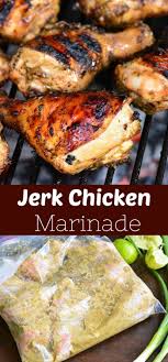 Jerk Chicken Marinated In A Flavorful And Spicy Jerk Chicken Marinade And Cooked On The Grill Jerk Chicken Marinade Grilled Chicken Recipes Chicken Marinades