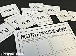 The Primary Gal Ideas And Tips From My Special Education And General Education Classrooms Multiple Meaning Words Multiple Meaning Words Activities Multiple Meaning