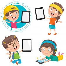Little Children Using Technology Devices In 2020 Boy Character Cartoon Kids Library Icon