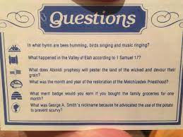 Trivia quizzes are a great way to work out your brain, maybe even learn something new. Question 4 From This Old Celestial Pursuit Trivia Game Is Pretty Tough Exmormon