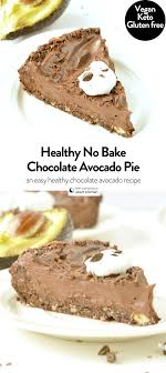 No Bake Chocolate Avocado Pie Vegan Gluten Free Easy Healty Nobake Pie Chocolate Vegan Avocado Pale In 2020 Avocado Pie Vegan Chocolate Pies Chocolate Recipes
