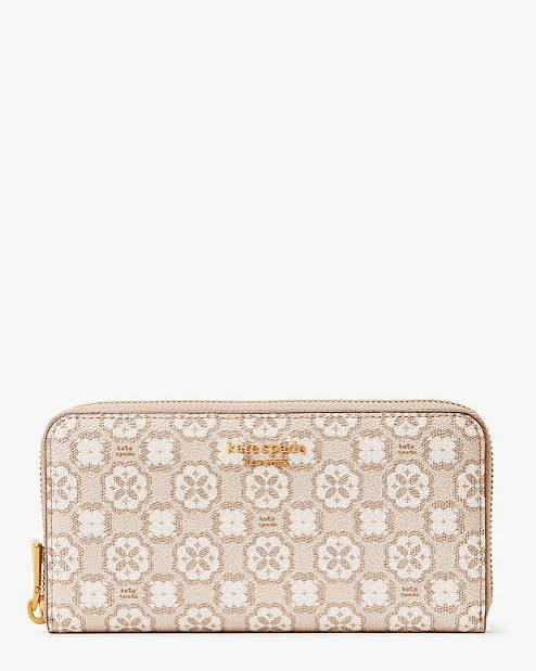Spade Flower Monogram Zip Around Wallet