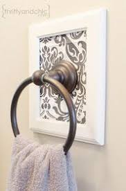 Decorative Framed Towel Holder Updating Old Hardware Diy Bathroom Decor Home Diy Diy Bathroom